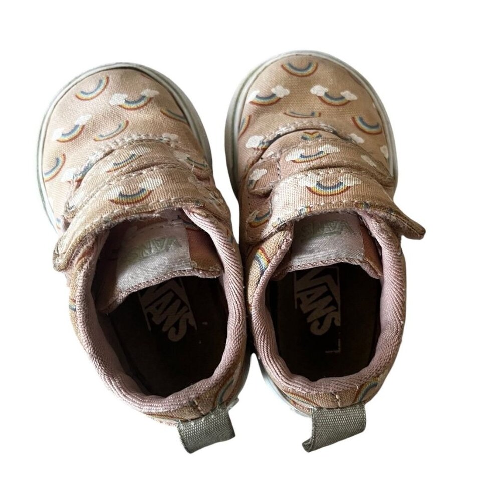 Toddler Pink Rainbow Vans Sneakers Size 4 - Picture 5 of 6